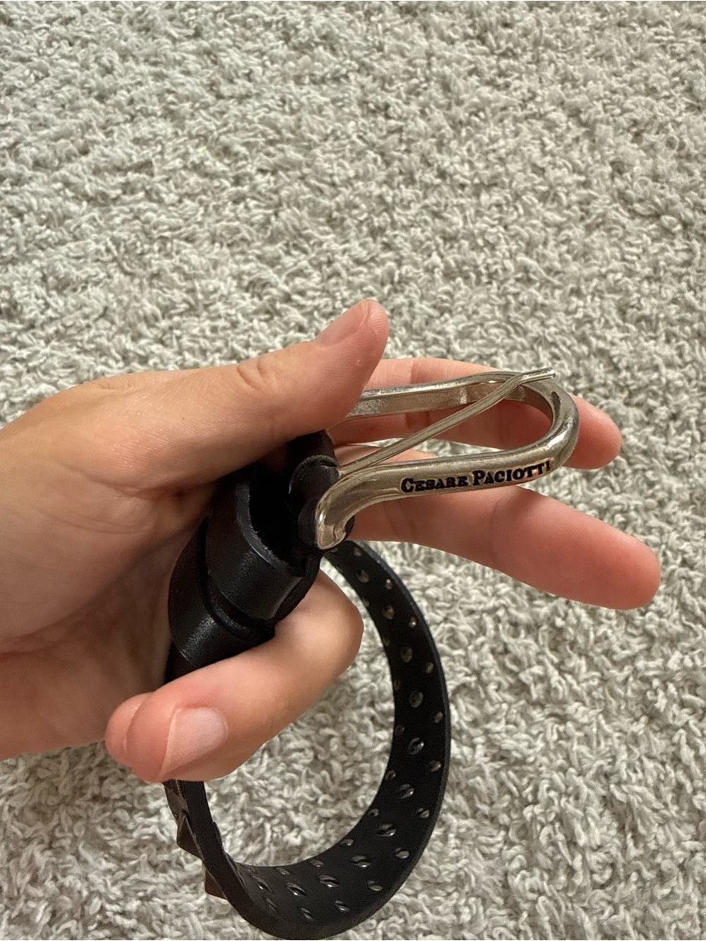 Cesare Paciotti Black Leather Men’s Belt - Picture 3 of 12